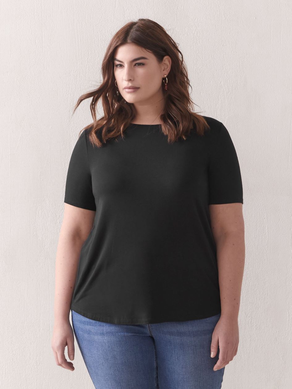 Modern Viscose Elastane T-Shirt - Addition Elle