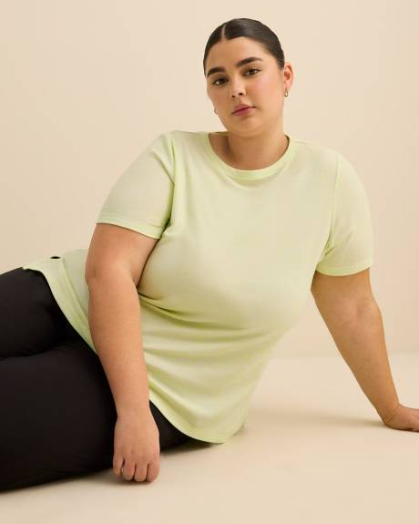 Heather Ribbed Short-Sleeve T-Shirt - Active Zone