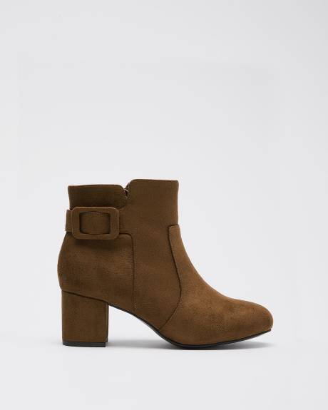 Extra Wide Width, Block-Heel Bootie with Side Buckle