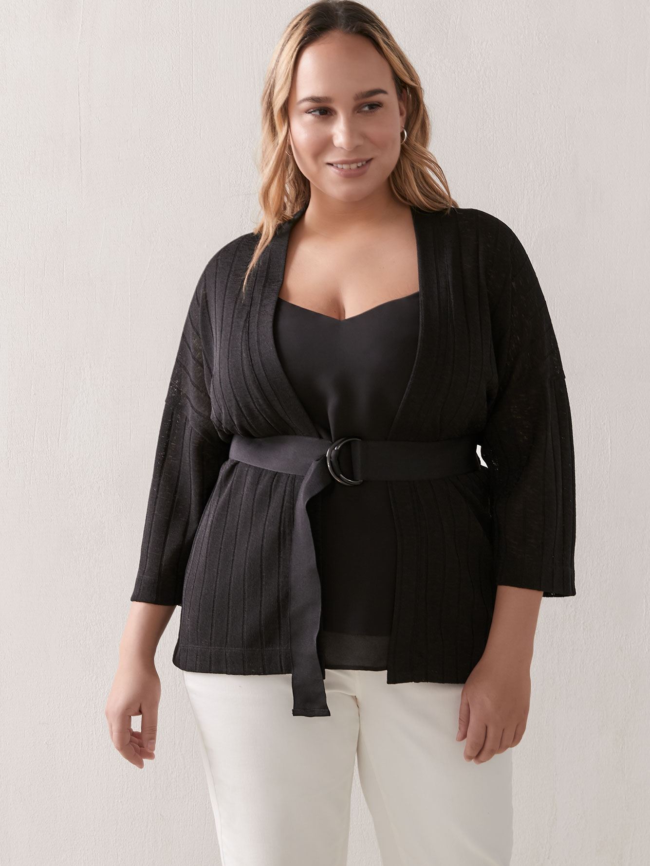 WideSleeve Belted Cardigan Addition Elle Penningtons