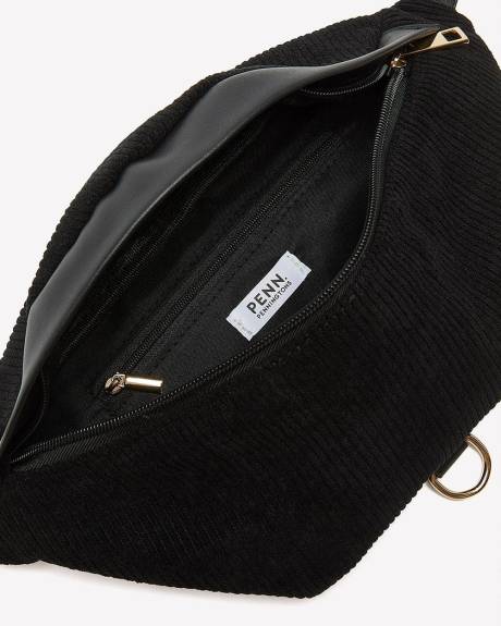 Sac de taille en velours côtelé noir