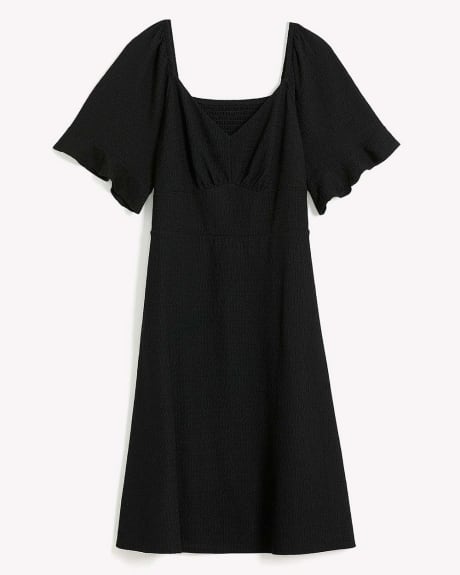 Knit Dress with Flutter Sleeves - Addition Elle