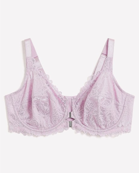 NEW Unlined Front Closure Bra with Lace - Déesse Collection