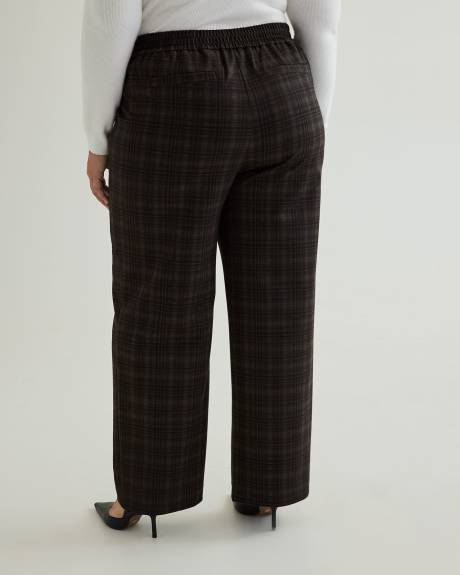Plaid Essential Ponte de Roma Wide-Leg Pant