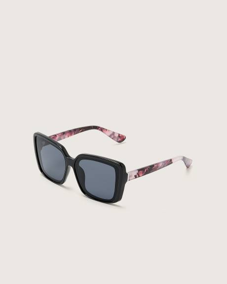 Square Sunglasses with Tortoise Temples