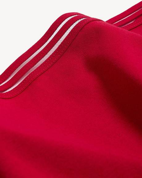 Culotte échancrée rouge en coton avec élastique rayé - ti Voglio