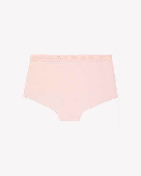 Culotte garçonne en coton rose avec bande de taille en dentelle - ti Voglio