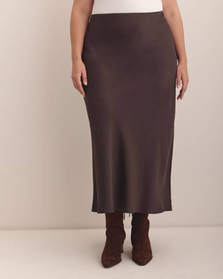 Jupe longue droite en satin
