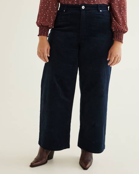 Responsible, Curvy-Fit High-Rise Wide-Leg Corduroy Pant