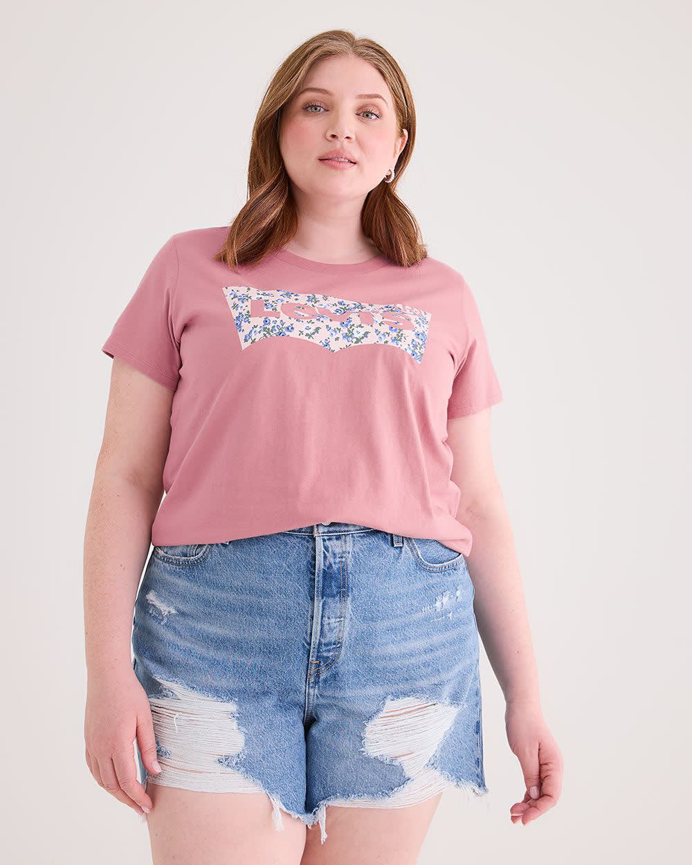 T shirt a col rond avec logo fleuri Levi s Penningtons