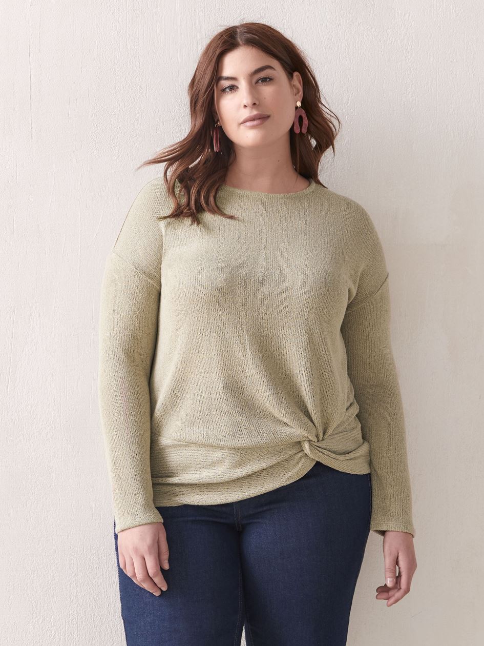 3/4 Sleeve Knot Top - Addition Elle