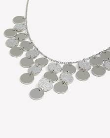 Collier court avec disques en papier scintillant
