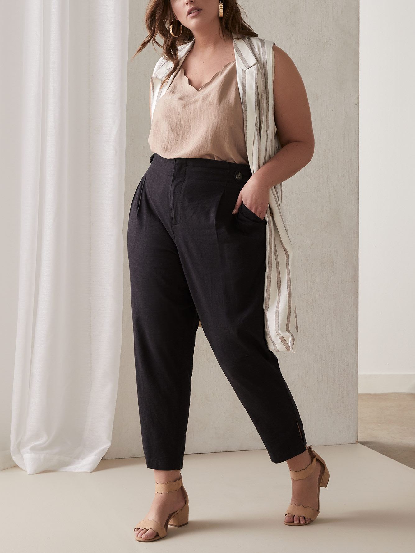 high waisted linen trousers