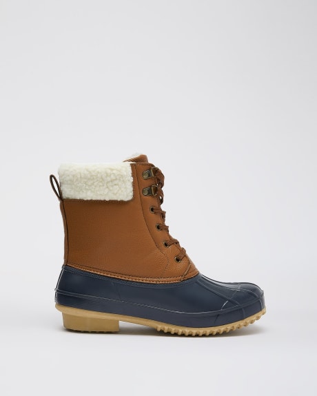 Extra Wide Width, Duck Boots with Faux Fur