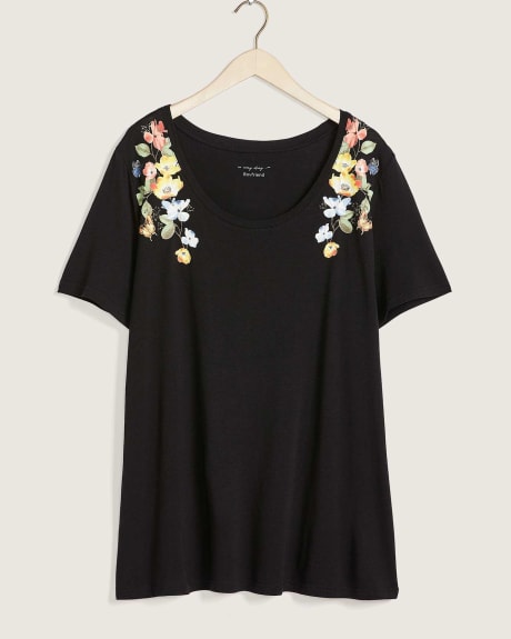 T-shirt coupe boyfriend à col rond - In Every Story