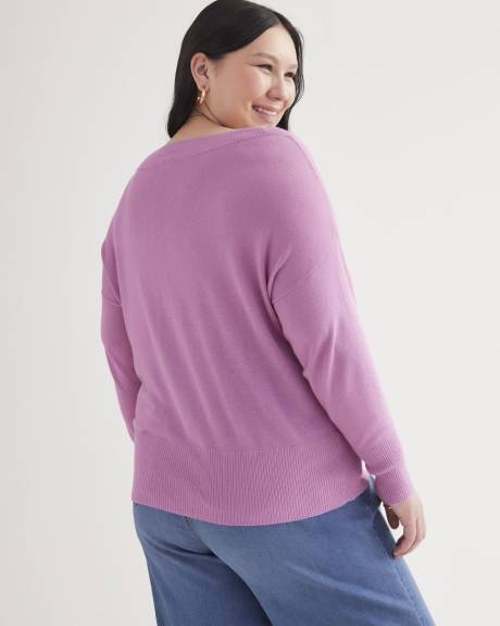 Linen Blend V-Neck Sweater