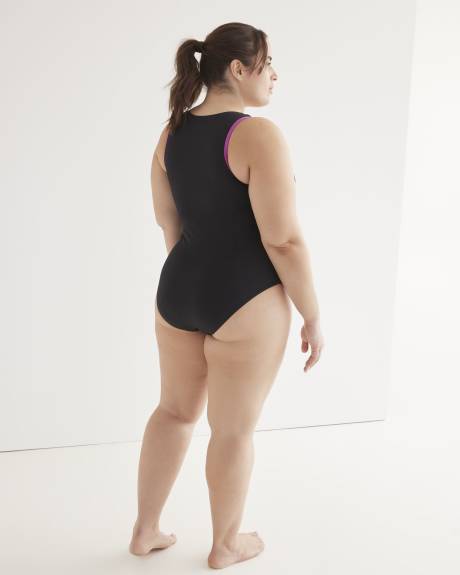 One-Piece Swimwear with Half Zipper - Active Zone