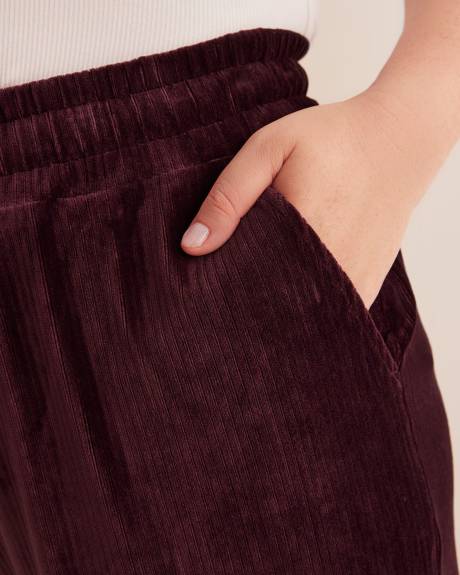 Ribbed Velvet Wide-Leg Pant - Active Zone