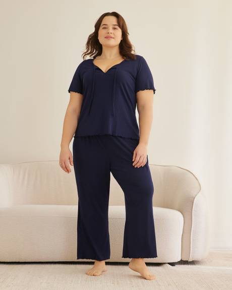 Straight-Leg Ribbed Pyjama Pant - ti Voglio