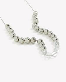 Short Necklace with Clear and Silver Beads