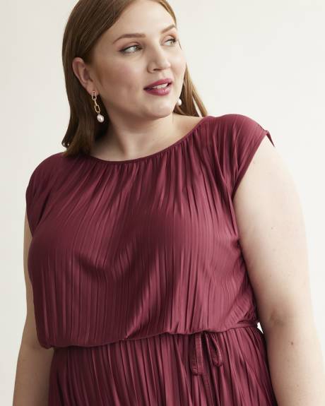 Pleated Sleeveless Dress