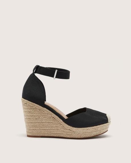 Extra Wide Width, Wedge Heel Sandal with Ankle Strap