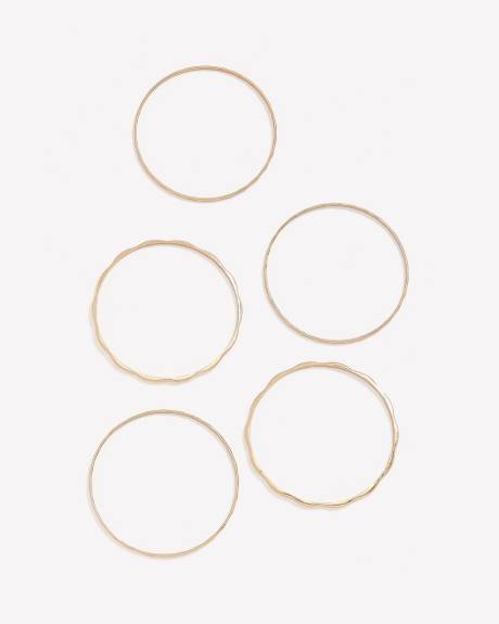 Assorted Thin Bangles, Set of 5