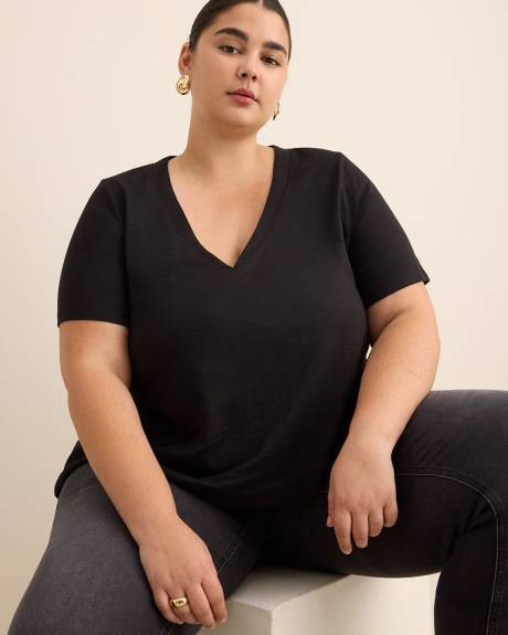 V-Neck Short-Sleeve Swing Top