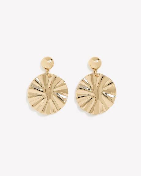 Boucles d'oreilles en forme de disque texturé