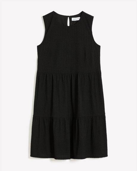 Textured Knit Sleeveless Swing Dress - Addition Elle