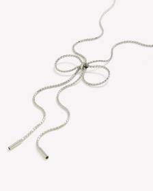Collier argenté moyen avec pendentif en boucle
