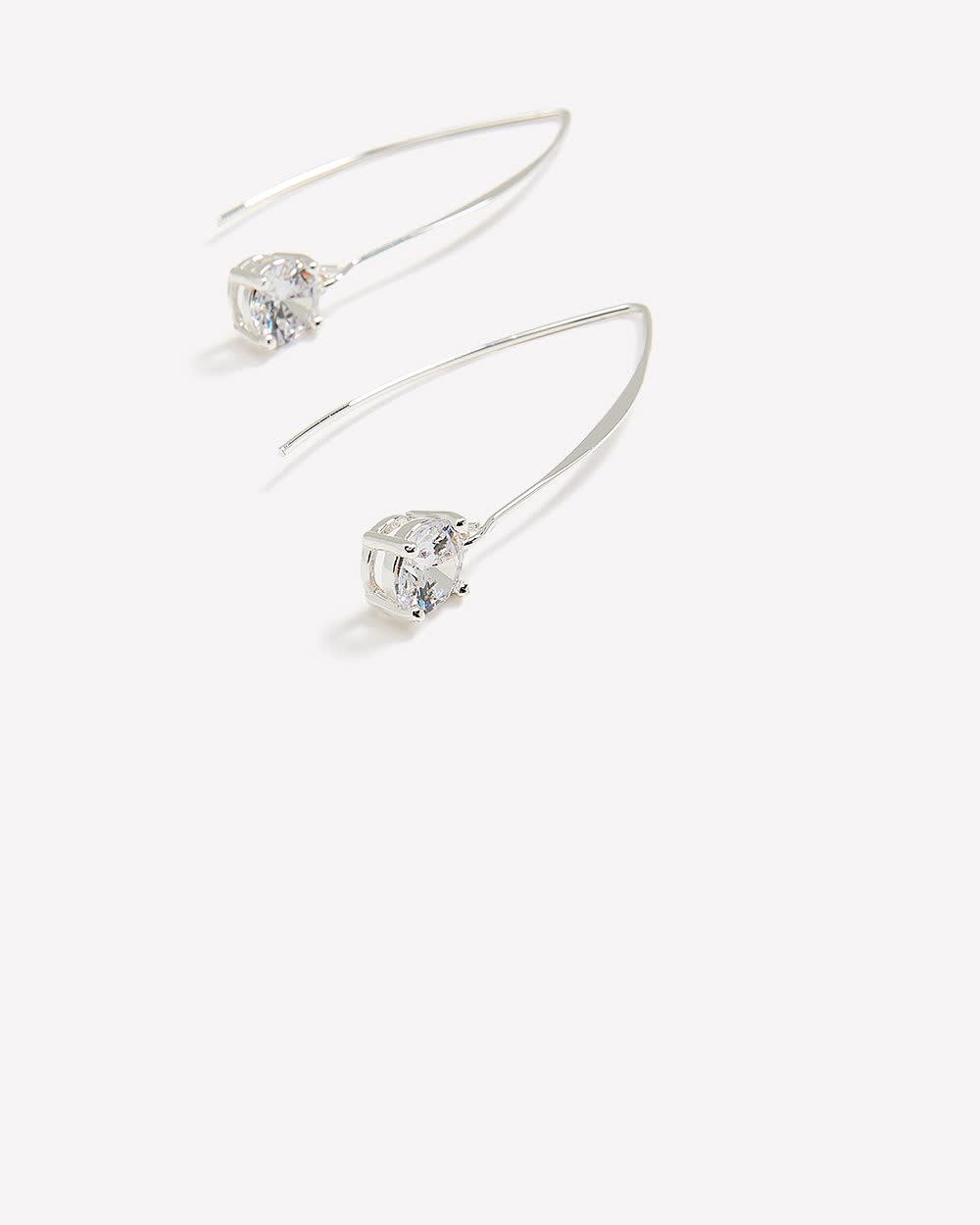 Long Cubic Zirconia Drop Earrings