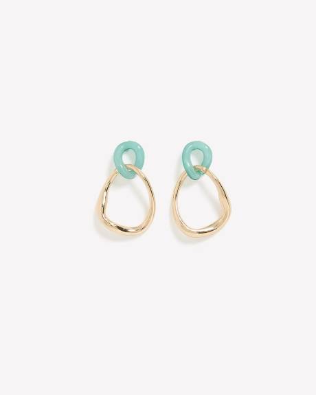 Double Loop Hammered Earrings