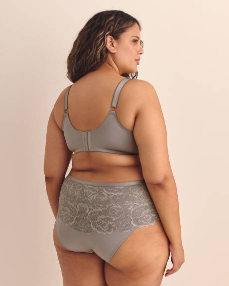 Grey Underwire Foil Lace Bra - Déesse Collection