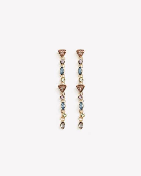 Pendants d'oreilles droits avec pierres colorées - Addition Elle