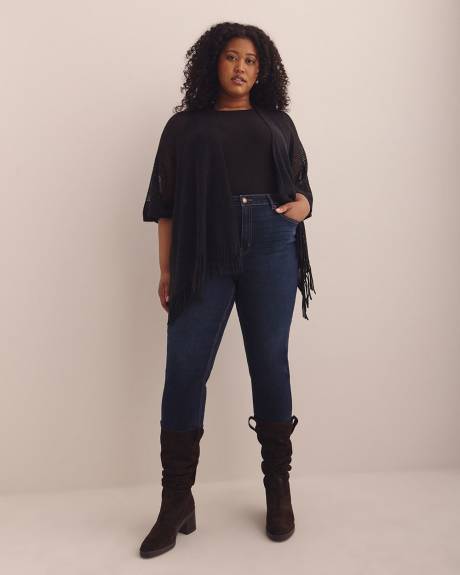 Knitted Pointelle Stitched Cape