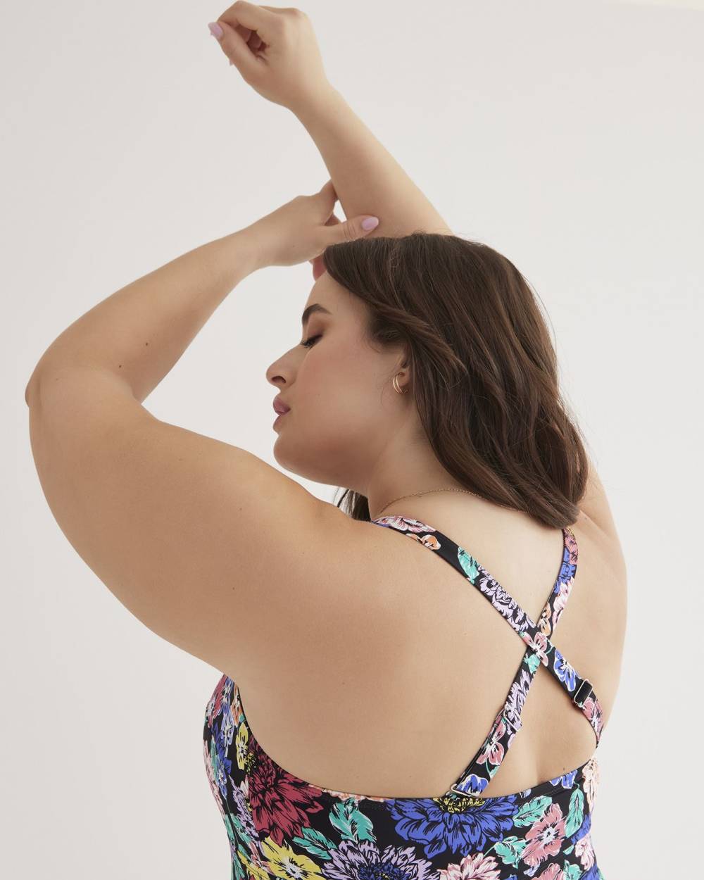 Floral Twisted Bandeau Swim Dress Penningtons