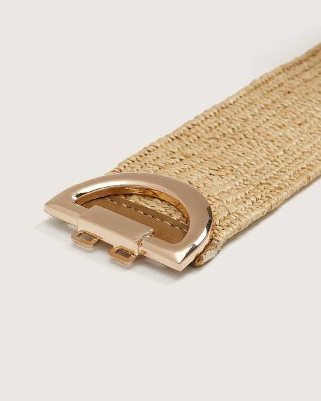 Elastic Raffia Belt