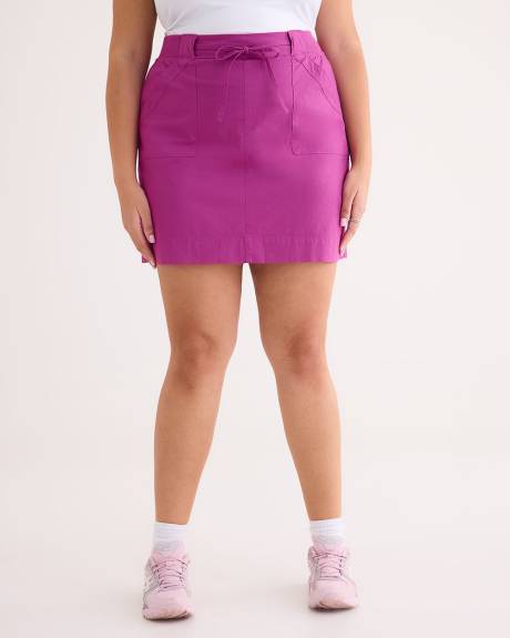 Cotton Skort With Ribbed Waistband