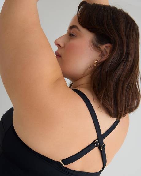 Lace-Up Tankini Swim Top