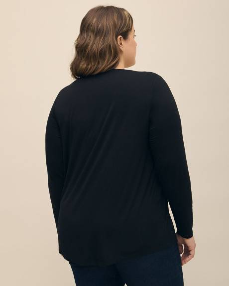 T-shirt long noir, coupe moderne - Essentiels PENN.
