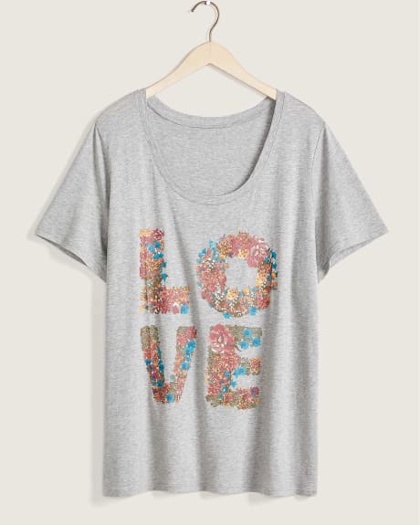T-shirt coupe boyfriend à col rond - In Every Story