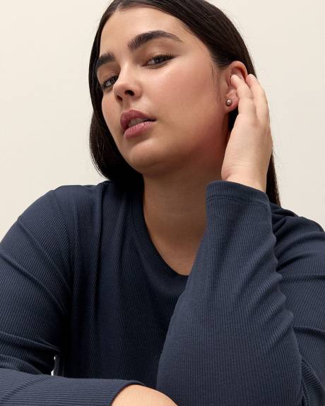 Boyfriend-Fit Ribbed Tee - PENN. Essentials