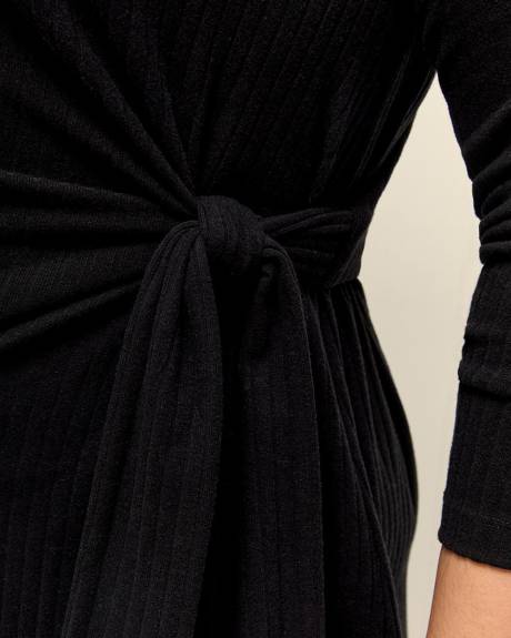 Long-Sleeve Knotted Midi Dress - Addition Elle