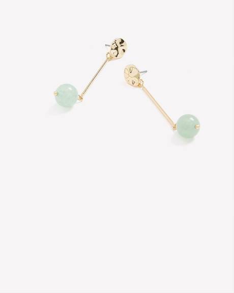 Boucles d'oreilles bâtons avec pendentif pierre