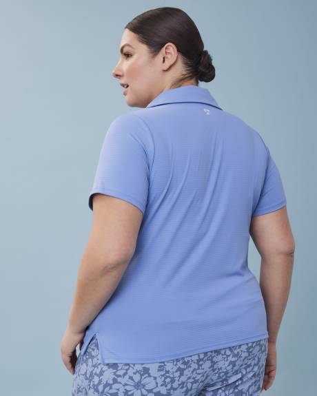 Polo à manches courtes et encolure en V en jacquard - Active Zone