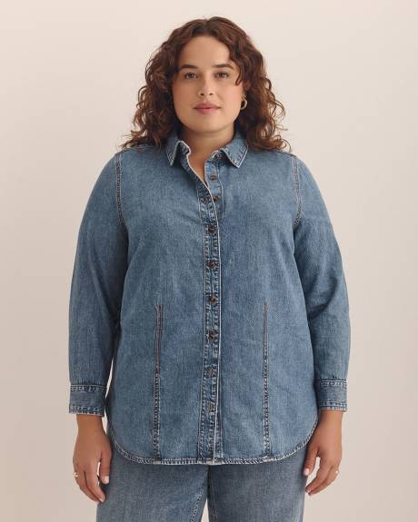 Denim Buttoned-Down Shirt