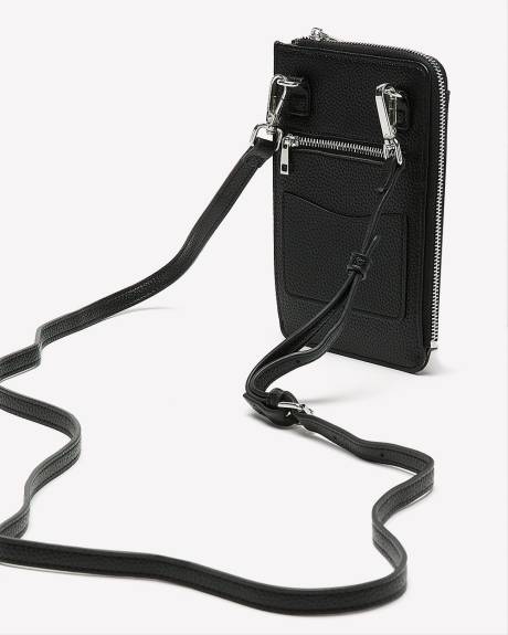 Sac à bandoulière en faux cuir texturé pour téléphone cellulaire