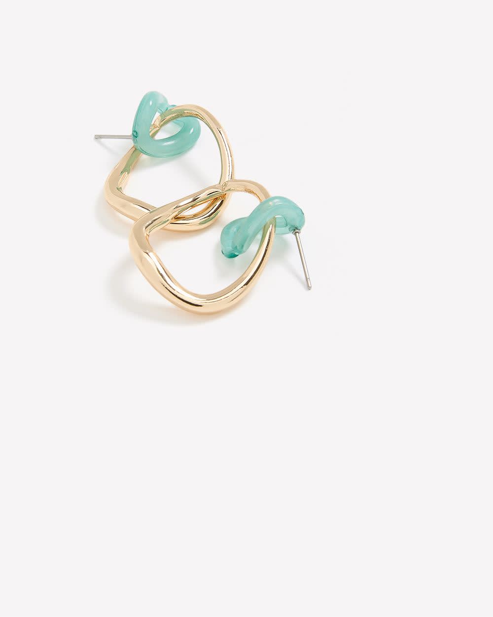 Boucles d'oreilles à deux anneaux martelés