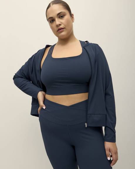 Short Ribbed Zipper Jacket - Active Zone